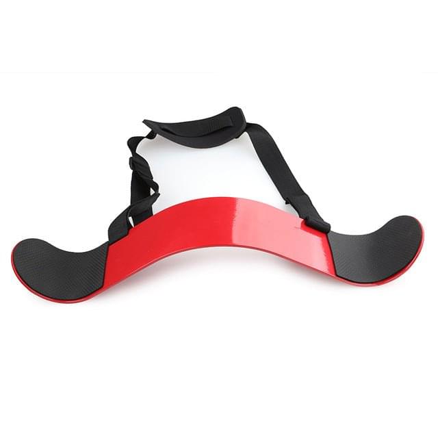 ForgeElite Heavy-Duty Bodybuilding Arm Blaster features heavy duty nylon, padded neck strap, sturdy aluminum body, and padded elbow pads. 3