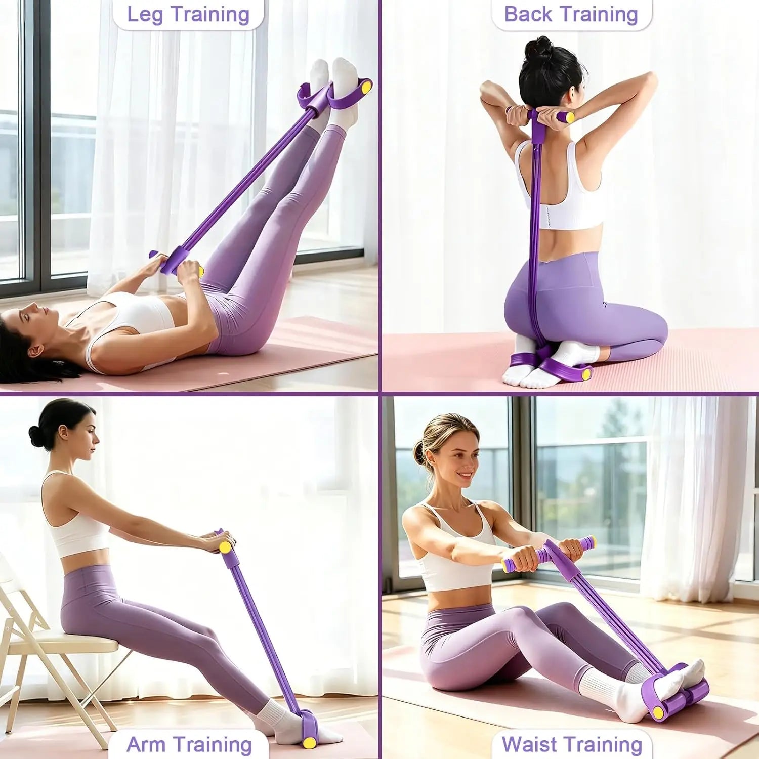 Multi-Tube Elastic Pedal Resistance Exerciser