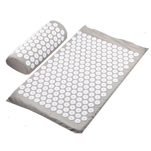 8,000-point acupressure recovery system with mat and pillow for muscle recovery and relaxation.