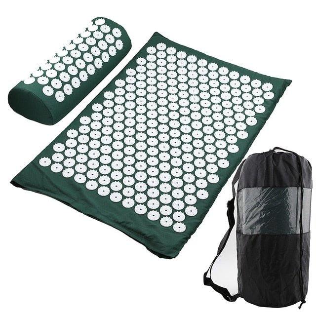 8,000-point acupressure recovery system with mat and pillow for muscle recovery and relaxation.