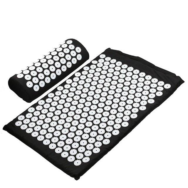 8,000-point acupressure recovery system with mat and pillow for muscle recovery and relaxation.