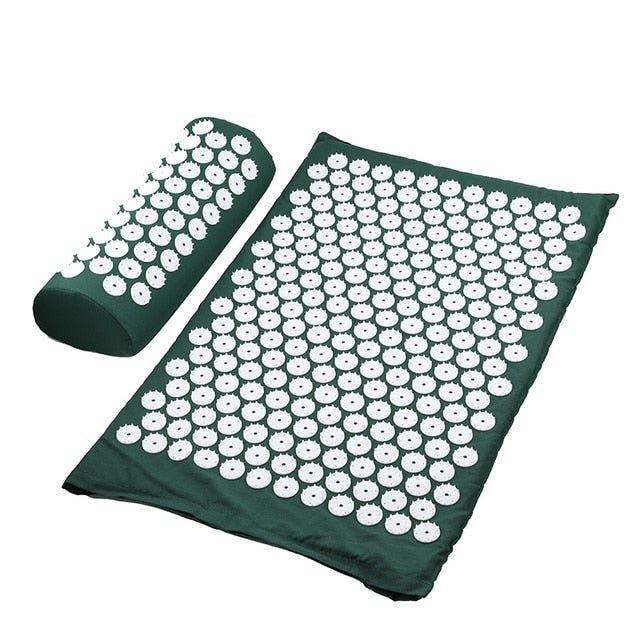8,000-point acupressure recovery system with mat and pillow for muscle recovery and relaxation.