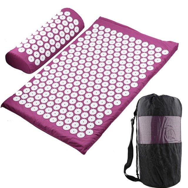 8,000-point acupressure recovery system with mat and pillow for muscle recovery and relaxation.