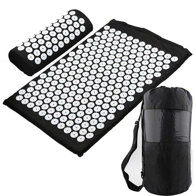 8,000-point acupressure recovery system with mat and pillow for muscle recovery and relaxation.