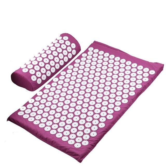 8,000-point acupressure recovery system with mat and pillow for muscle recovery and relaxation.