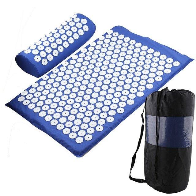 8,000-point acupressure recovery system with mat and pillow for muscle recovery and relaxation.