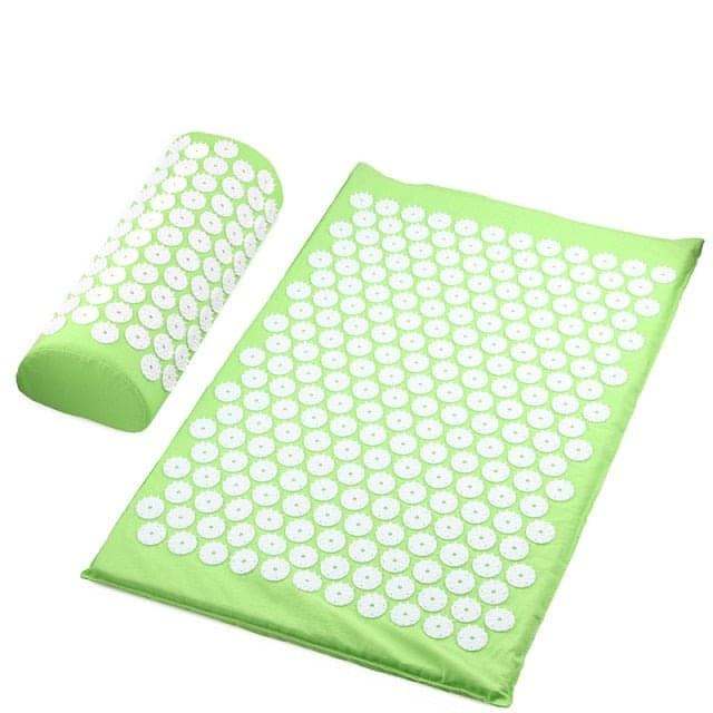 8,000-point acupressure recovery system with mat and pillow for muscle recovery and relaxation.
