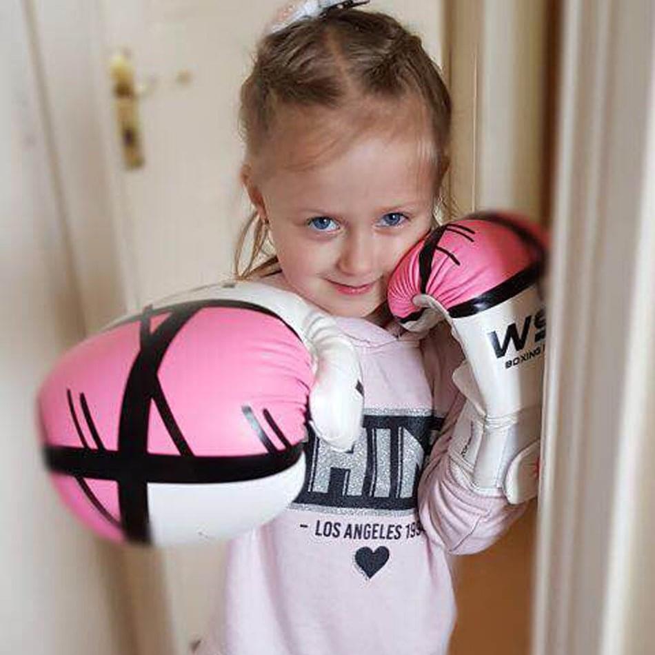 ForgeElite Premium Adults Kick Boxing Gloves for Training in stylish gold and white design, ideal for fighters. 1