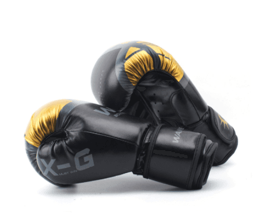 ForgeElite Premium Adults Kick Boxing Gloves for Training in stylish gold and white design, ideal for fighters. 0005