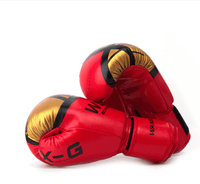 ForgeElite Premium Adults Kick Boxing Gloves for Training in stylish gold and white design, ideal for fighters. 8
