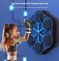 Young girl training with Boxing Target Machine Electronic, enhancing fitness and body shape.