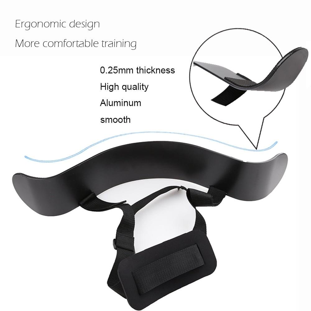 ForgeElite Heavy-Duty Bodybuilding Arm Blaster features heavy duty nylon, padded neck strap, sturdy aluminum body, and padded elbow pads. 