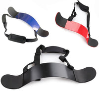 ForgeElite Heavy-Duty Bodybuilding Arm Blaster features heavy duty nylon, padded neck strap, sturdy aluminum body, and padded elbow pads. 1