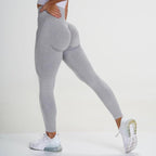 Premium Fitness Running Yoga Pants for Ultimate Comfort in various colors and designs on models.  hv
