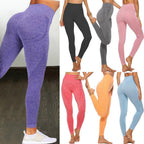 Premium Fitness Running Yoga Pants for Ultimate Comfort in various colors and designs on models.