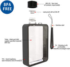 ForgeElite Chic Flat Water Bottle - 380ml Tritan Design 3