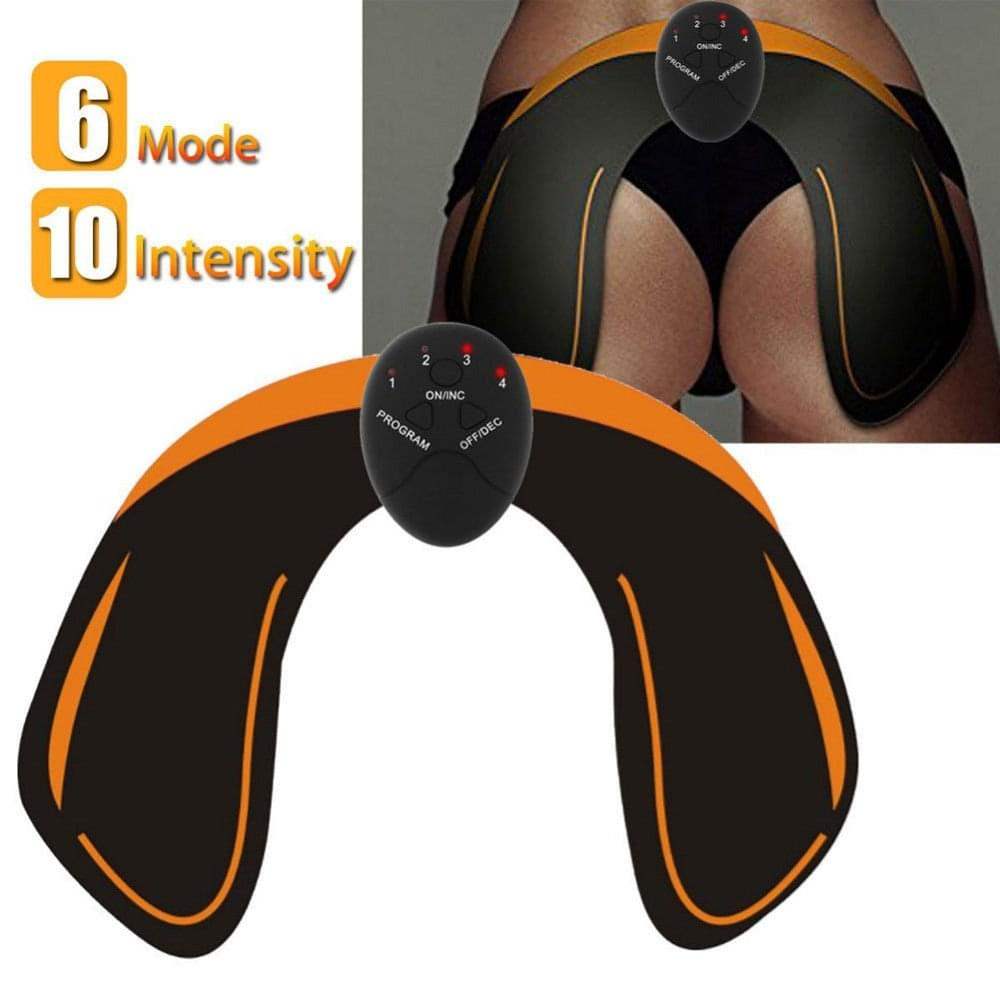Hip Trainer device with U-shaped EMS gel pads for muscle toning and firming