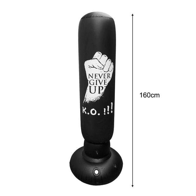 160cm tall inflatable boxing bag for Muay Thai training with thickened base and pressure-relief bounce back design  8