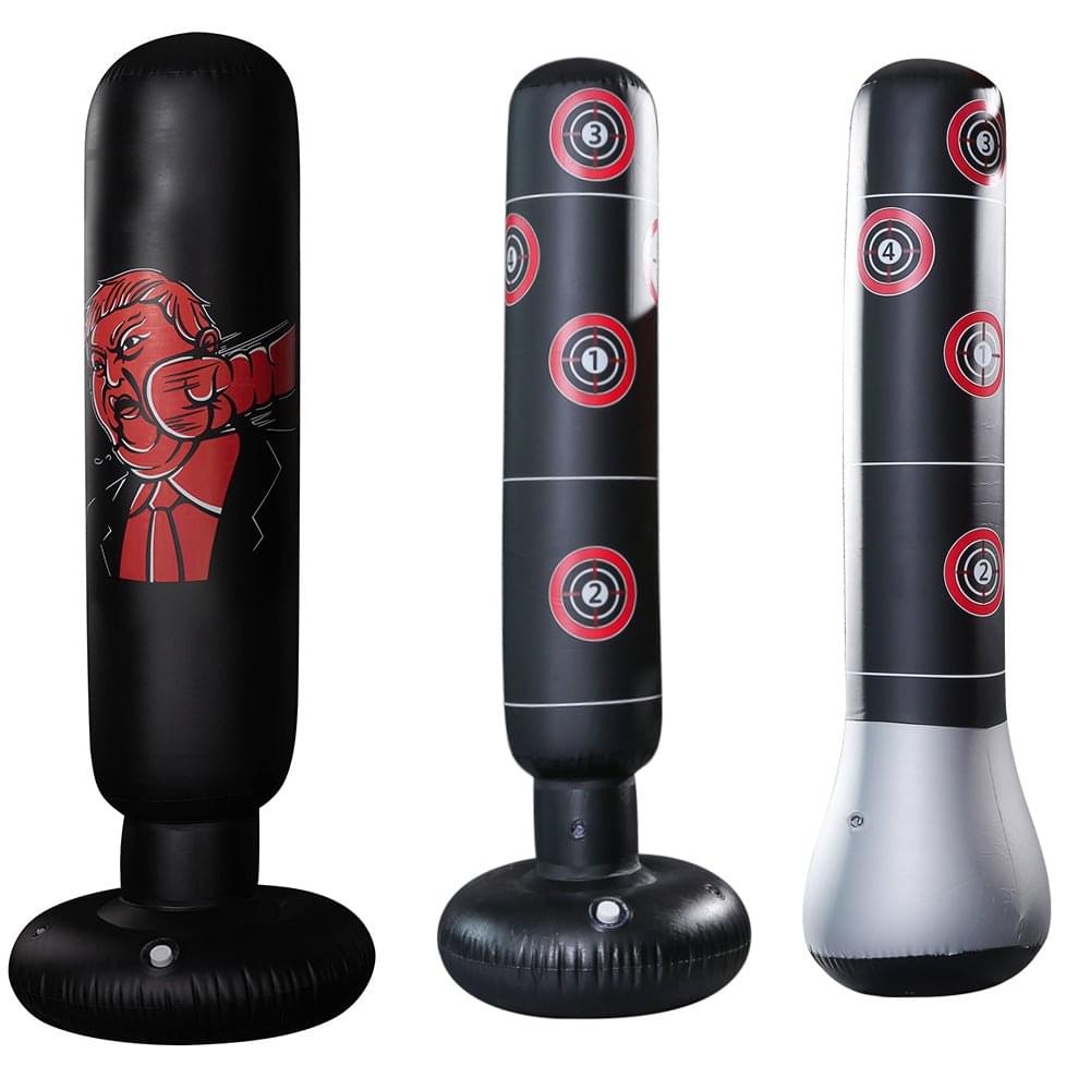 160cm tall inflatable boxing bag for Muay Thai training with thickened base and pressure-relief bounce back design  2