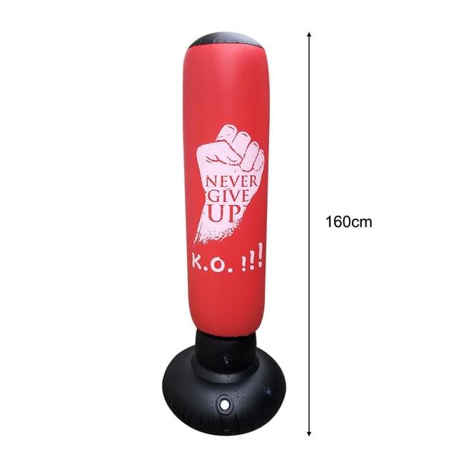 160cm tall inflatable boxing bag for Muay Thai training with thickened base and pressure-relief bounce back design  9