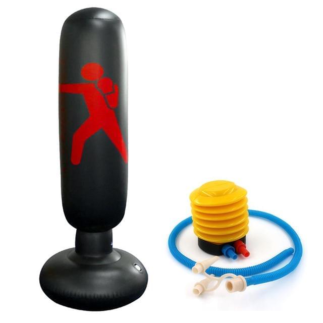 160cm tall inflatable boxing bag for Muay Thai training with thickened base and pressure-relief bounce back design  7