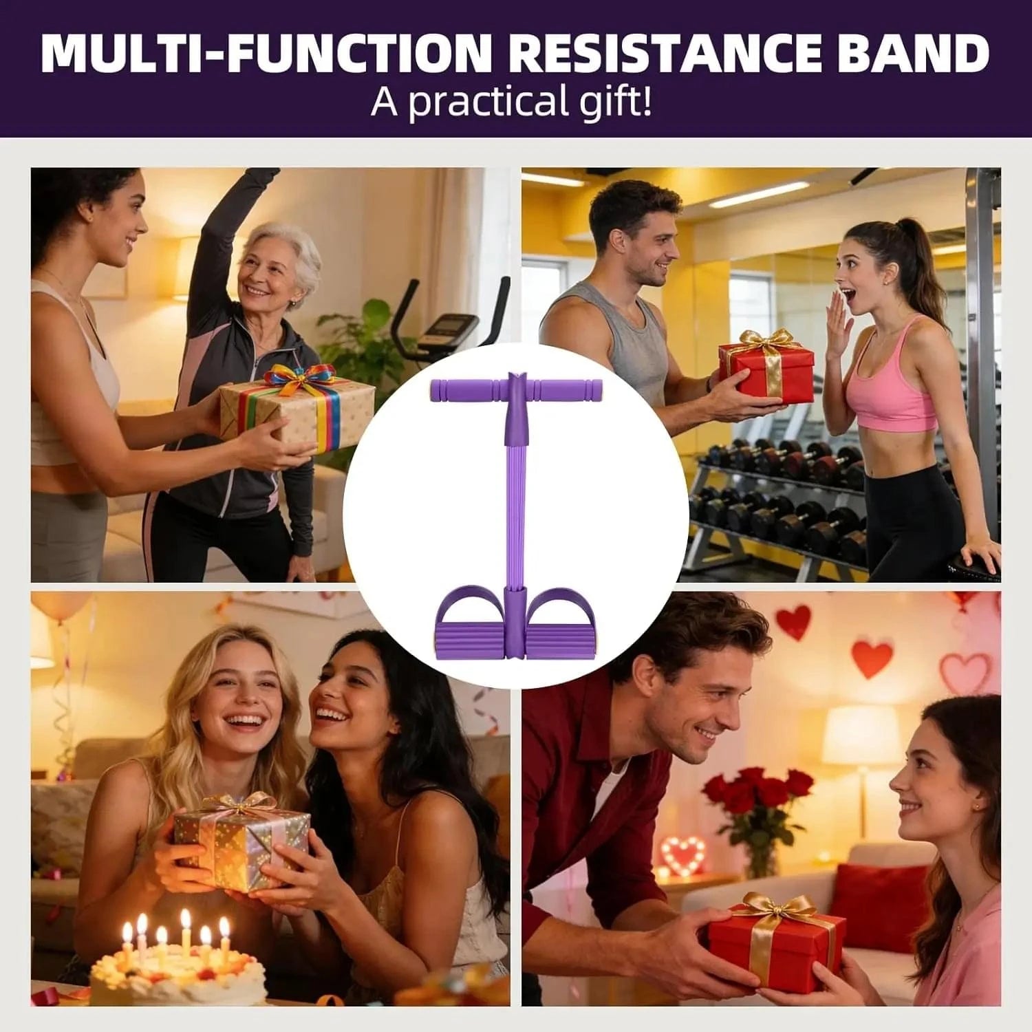 Multi-Tube Elastic Pedal Resistance Exerciser - FitnessPlowSurge