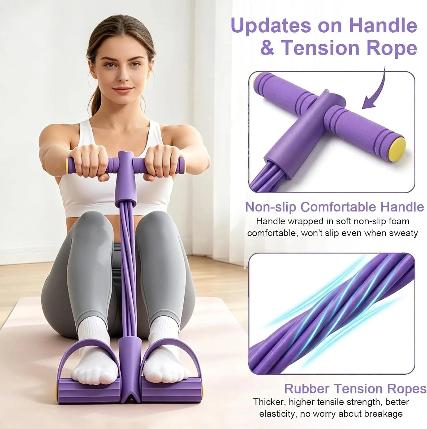 Multi-Tube Elastic Pedal Resistance Exerciser - FitnessPlowSurge