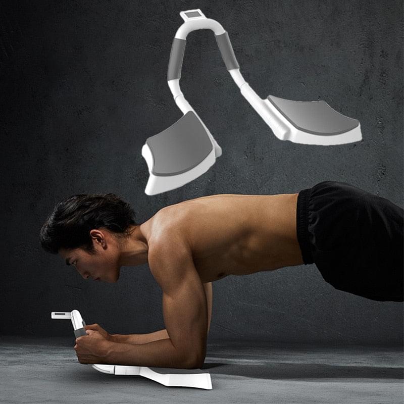 Muscle Plank Support Training Board with adjustable angle, non-slip surface, and built-in timer for home workouts