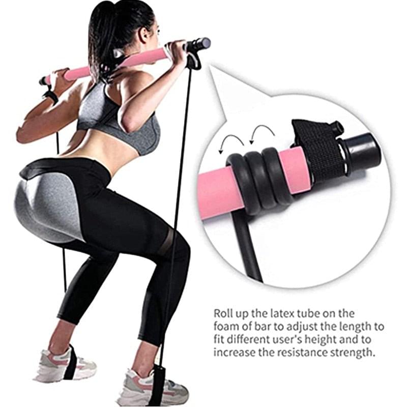 Portable Pilates Bar with Resistance Band for full-body toning and portable fitness workouts