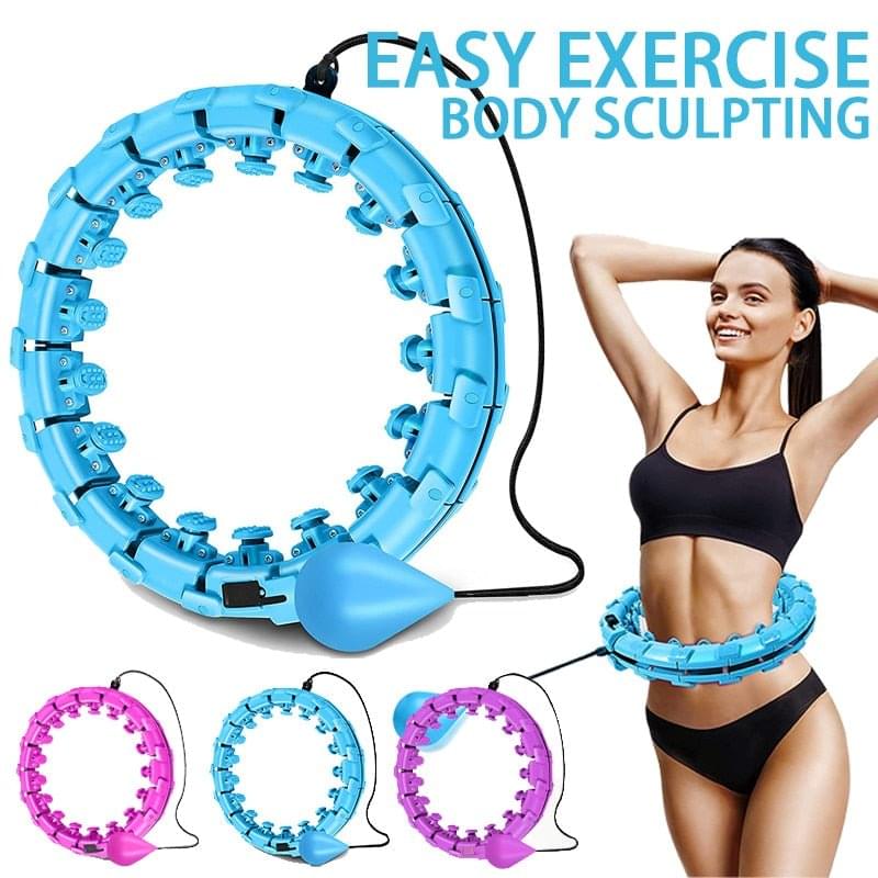 Smart Weighted Fit Hoop with 24 detachable massage knots for waist and abdomen workout and weight loss.