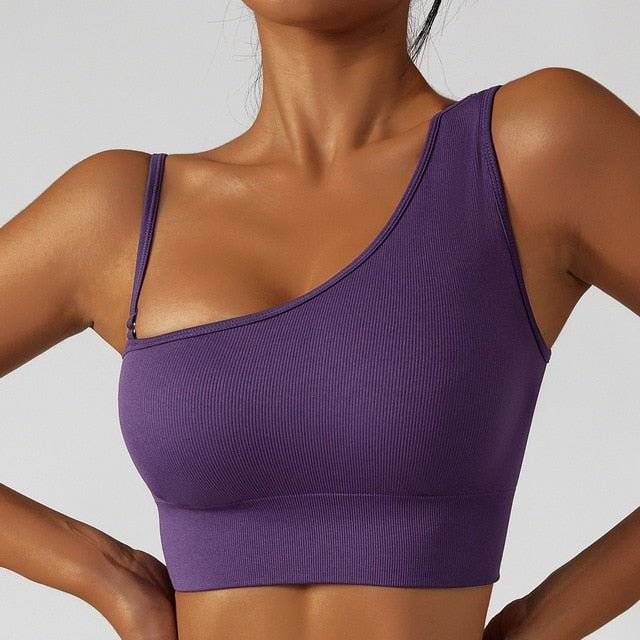 Summer Sexy Oblique Shoulder Yoga Clothes Tops - FitnessPlowSurge
