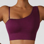 Summer Sexy Oblique Shoulder Yoga Clothes Tops - FitnessPlowSurge