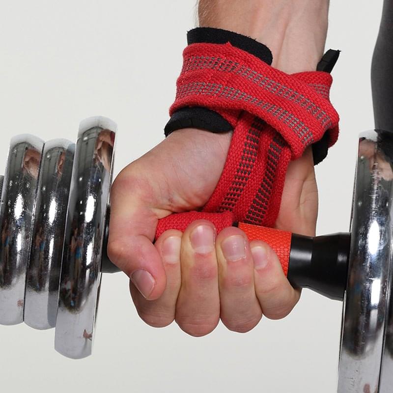 Weight lifting wrist support belt with padded cotton and lifting straps for safe workouts